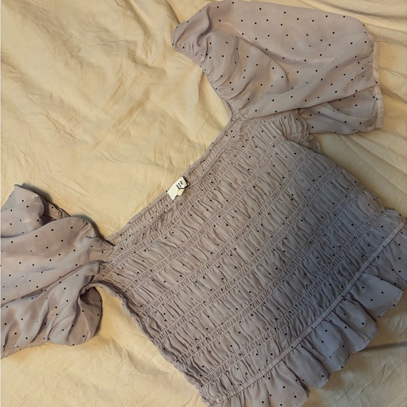 NSR Tops - Lavander Polka Dot Top